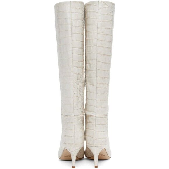 Paris Texas 60 Tall Boots 42 US 12 Womens Off-White Croc $965 - Picture 13 of 15